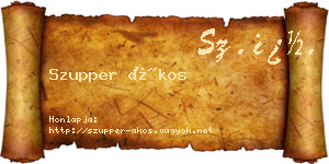 Szupper Ákos névjegykártya